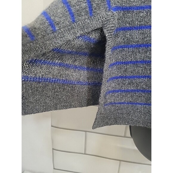 Philosophy Sweater Womens Medium Blue Gray Cashmere Striped Quiet Luxury Knit - Picture 3 of 6